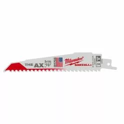 Milwaukee 6 In. 5/8 TPI The Ax SAWZALL Blades (5 Pack), Model 48-00-5021