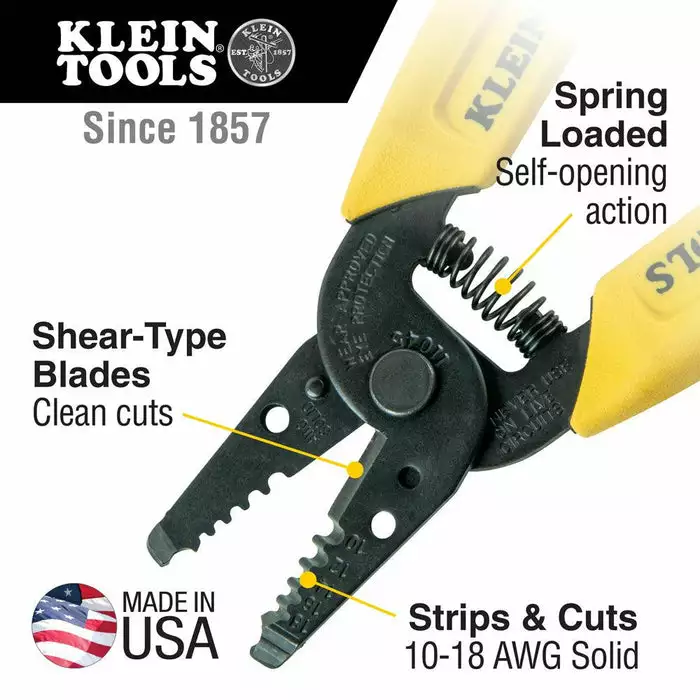 Klein Tools Wire Stripper/Cutter (10-18 AWG Solid), Model 11045 - Image 2