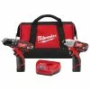 Milwaukee M12 12 Volt LithiumIon Cordless Hammer Drill/Impact Driver Combo Kit (2-Tool), Model 2497-22*