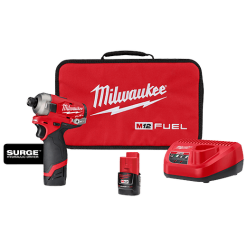 Milwaukee M12™ FUEL™ SURGE™ 1/4 In. Hex Hydraulic Driver 2 Battery Kit, Model 2551-22*