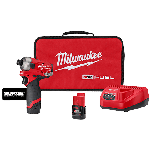 Milwaukee M12™ FUEL™ SURGE™ 1/4 In. Hex Hydraulic Driver 2 Battery Kit, Model 2551-22*