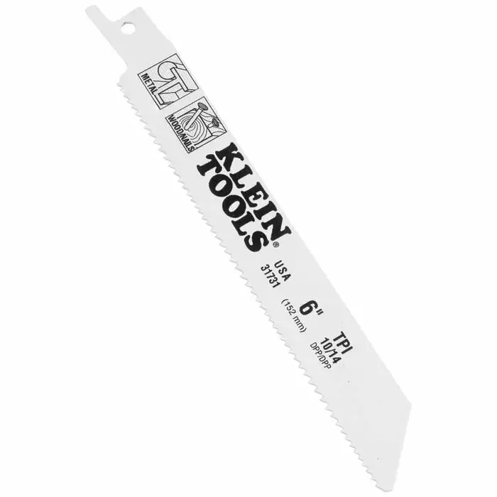 Klein Tools 6-Inch Reciprocating Saw Blades, 10/14 TPI, 5-Pack, Model 31731* - Image 2