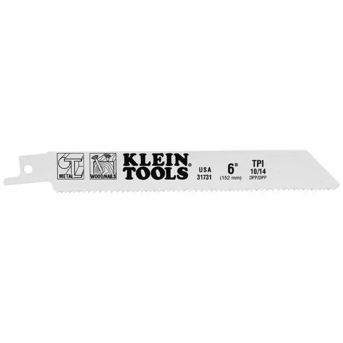 Klein Tools 6-Inch Reciprocating Saw Blades, 10/14 TPI, 5-Pack, Model 31731* - Image 3