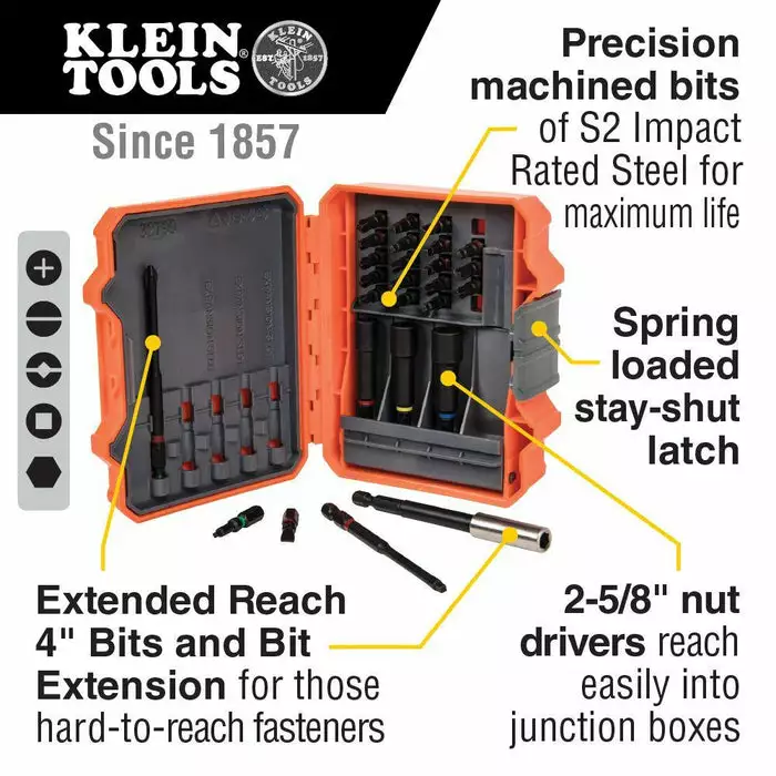 Klein Tools Pro Impact Power Bit Set, 26 Piece, Model 32799 - Image 2