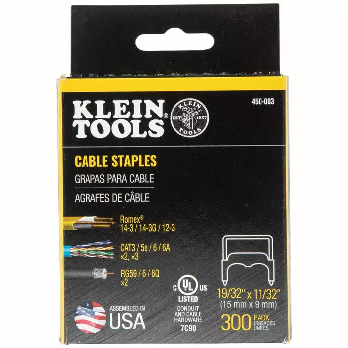 Klein Tools Staples, 11/32-Inch X 19/32-Inch Insulated, Model 450-003