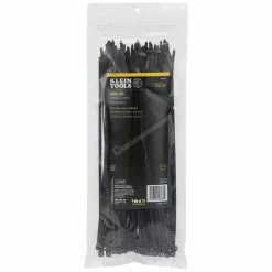 Klein Tools Cable Ties, Zip Ties, 50-Pound Tensile Strength, 11.5-Inch, Black, Model 450-210*