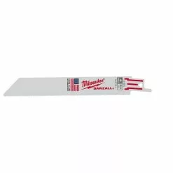 Milwaukee 6 In. 24 TPI Thin Kerf SAWZALL® Blades (5 Pack), Model 48-00-5186