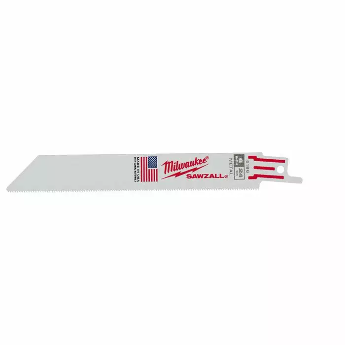 Milwaukee 6 In. 24 TPI Thin Kerf SAWZALL® Blades (5 Pack), Model 48-00-5186