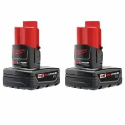Milwaukee M12 Redlithium XC Battery 2-Pack, Model 48-11-2412