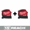 Milwaukee BOGO Compact 8m/26' Wide Blade Tape Measures (2-Pack), Model 48-22-0426G