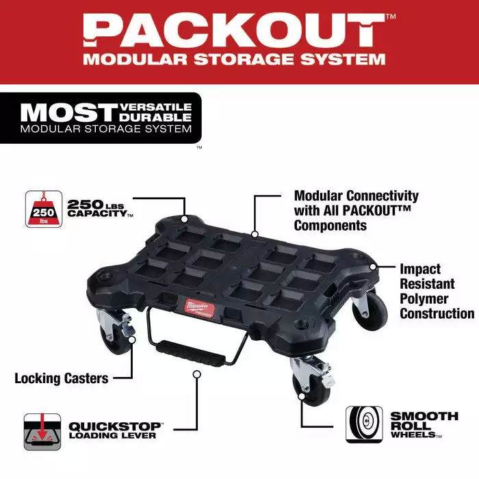 Milwaukee PACKOUT™ Dolly, Model 48-22-8410 - Image 2