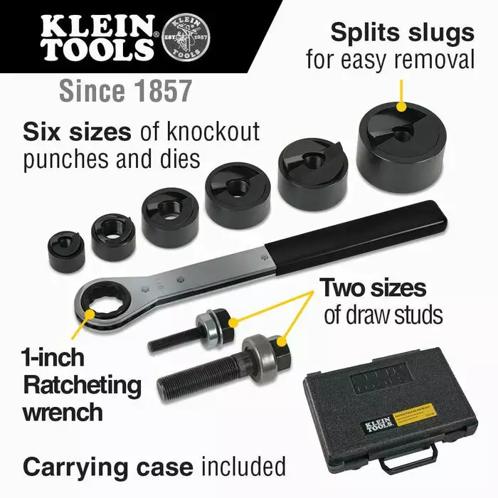 Klein Tools Knockout Punch Set With Wrench, Model 53732SEN* - Image 2