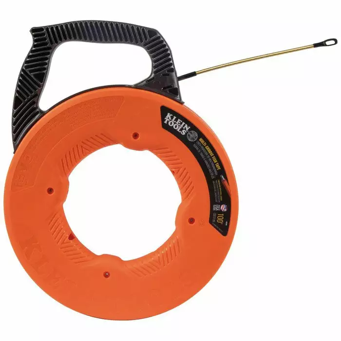 Klein Tools Multi-Groove Fiberglass Fish Tape With Spiral Steel Leader, 100-Foot, Model 56380* - Image 4