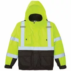 Klein Tools XLarge High-Visibility Yellow Winter Bomber Jacket, Model 60380