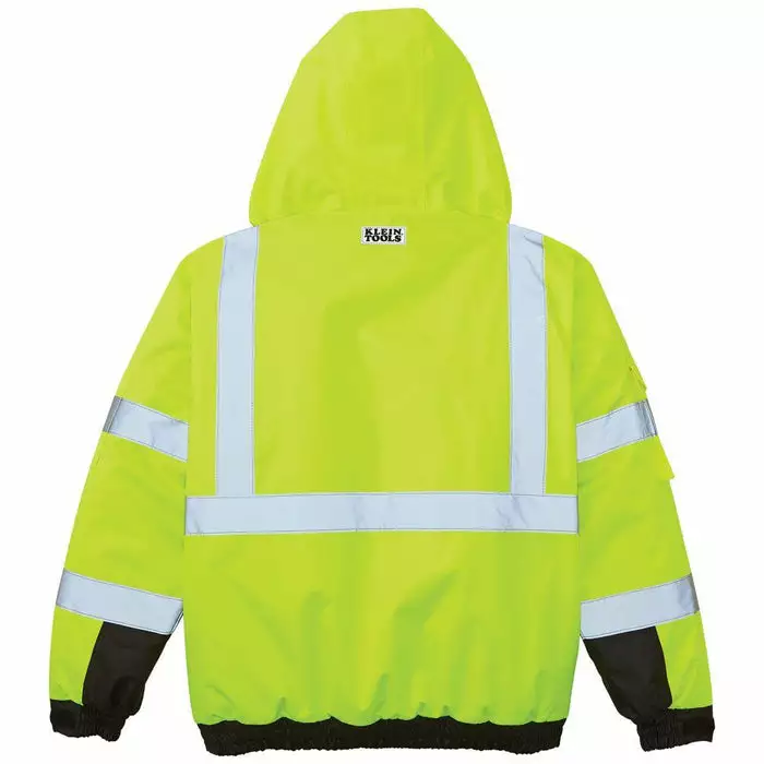 Klein Tools XLarge High-Visibility Yellow Winter Bomber Jacket, Model 60380 - Image 6