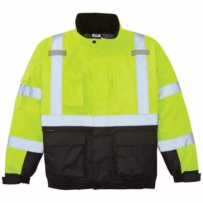 Klein Tools XLarge High-Visibility Yellow Winter Bomber Jacket, Model 60380 - Image 5