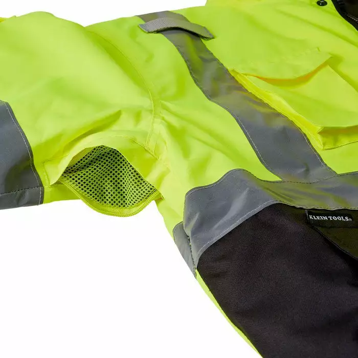 Klein Tools XLarge High-Visibility Yellow Winter Bomber Jacket, Model 60380 - Image 3