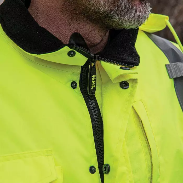 Klein Tools XLarge High-Visibility Yellow Winter Bomber Jacket, Model 60380 - Image 11