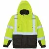 Klein Tools Large High-Visibility Yellow Winter Bomber Jacket, Model 60364