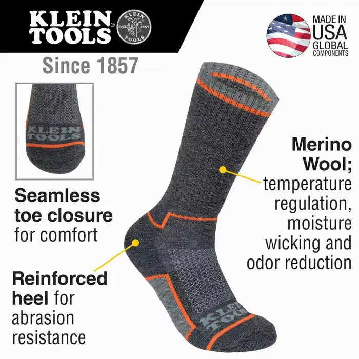 Klein Tools Large Performance Thermal Socks, Model 60508 - Image 2