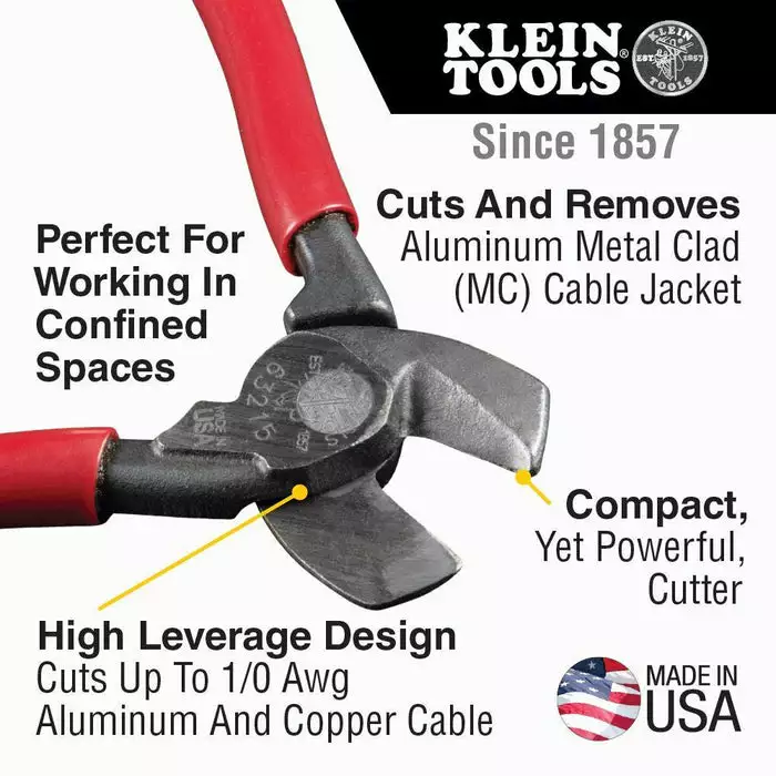 Klein Tools High-Leverage Compact Cable Cutter, Model 63215* - Image 2