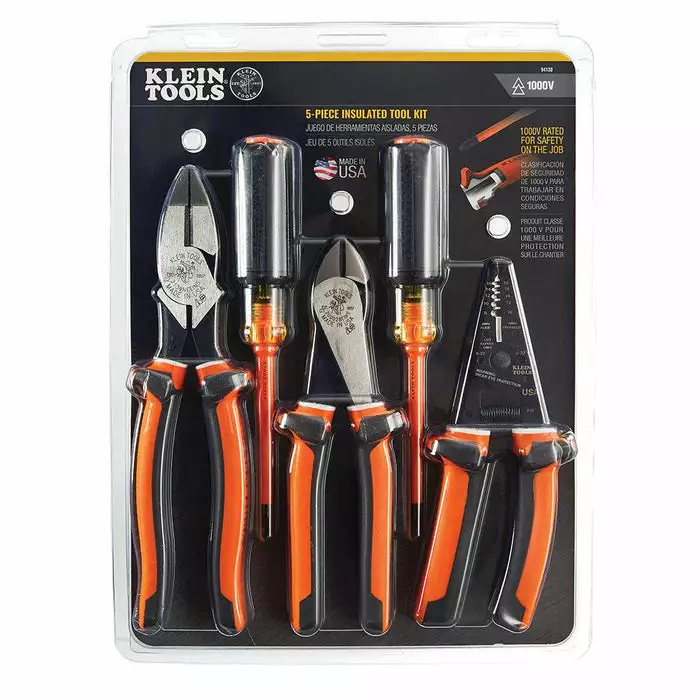 Klein Tools 1000V Insulated Tool Kit, 5 Piece, Model 94130