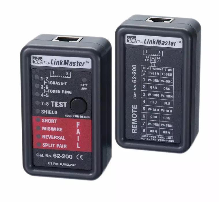 IDEAL LinkMaster™ RJ-45 CAT5e/6 Wiremapper, Model 62-200*