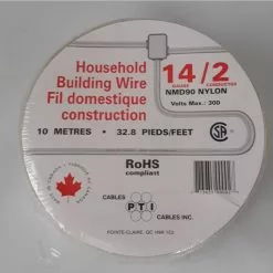 PTI Cables Household Building Wire, NMD90, 14/2 10m