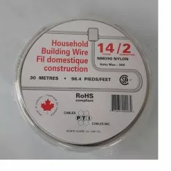 PTI Cables Household Building Wire NMD90, 14/2 30m