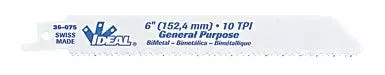 IDEAL Reciprocating Saw General Purpose Blade 10 TPI 6" (Pack Of 5), Model 36-075*