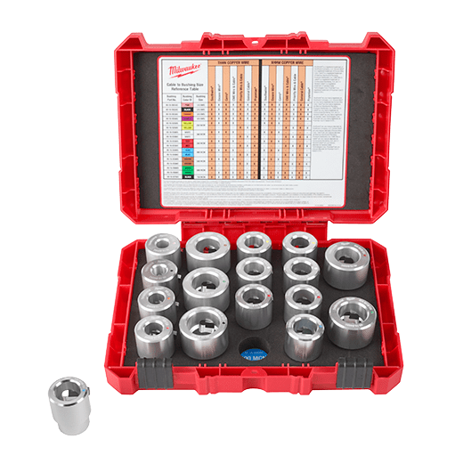 Milwaukee Cable Stripping Bushing Kit From 1/0 AWG To 750 MCM Copper THHN/XHHW Cable, 17 Pieces, Model 49-16-BKITS* - Image 2