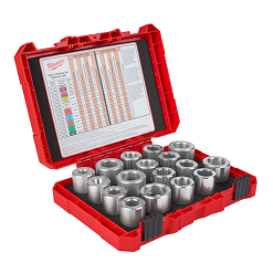 Milwaukee Cable Stripping Bushing Kit From 1/0 AWG To 750 MCM Copper THHN/XHHW Cable, 17 Pieces, Model 49-16-BKITS*