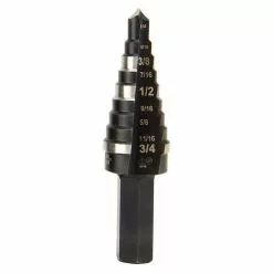 Klein Tools Step Drill Bit Double Fluted #3, 1/4 To 3/4-Inch, Model KTSB03*