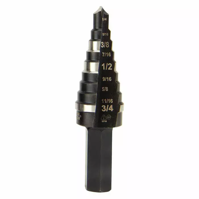 Klein Tools Step Drill Bit Double Fluted #3, 1/4 To 3/4-Inch, Model KTSB03*