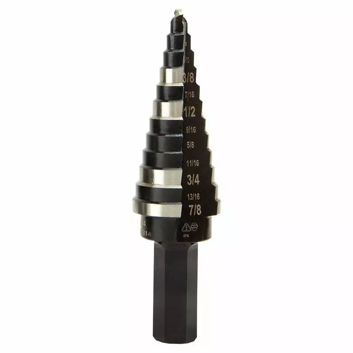 Klein Tools Step Drill Bit #14 Double-Fluted, 3/16 To 7/8-Inch, Model KTSB14*